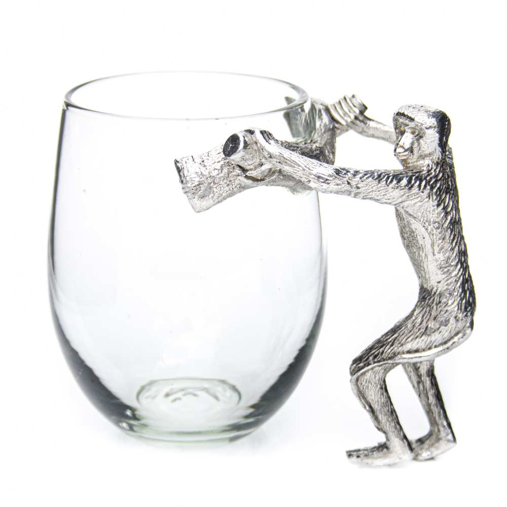 Large Beermug Monkey Pewter Handle