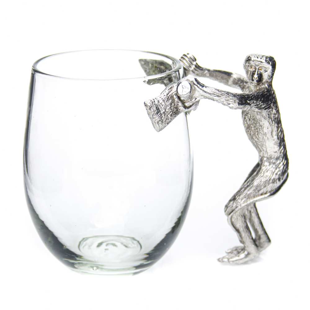 Large Beermug Monkey Pewter Handle