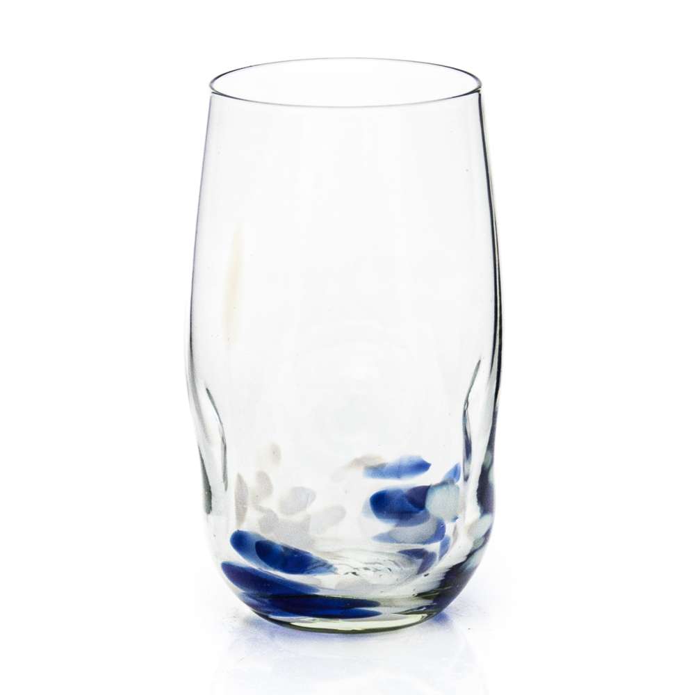 Tulip wonky tumbler with Blue & White Flecks