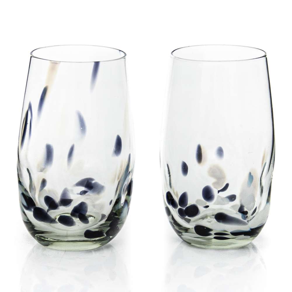 Tulip wonky tumbler with Black & White Flecks