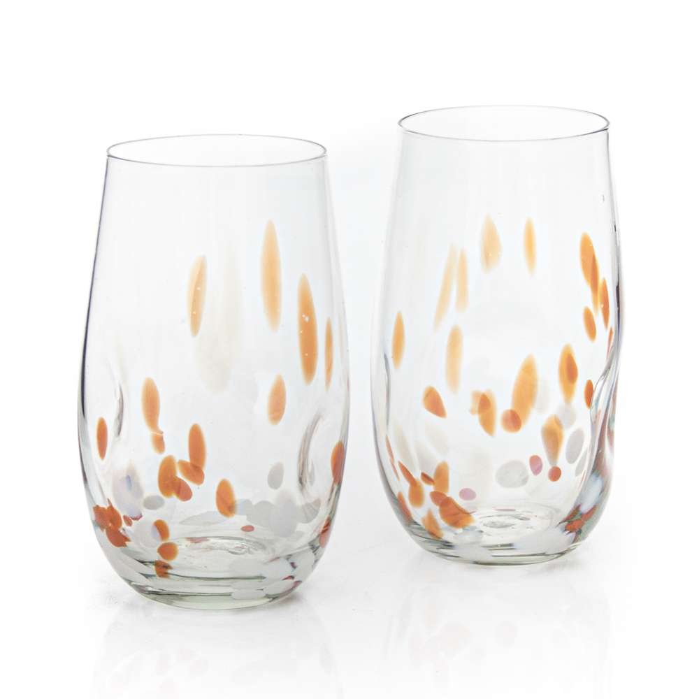 Tulip wonky tumbler with Orange & White Flecks