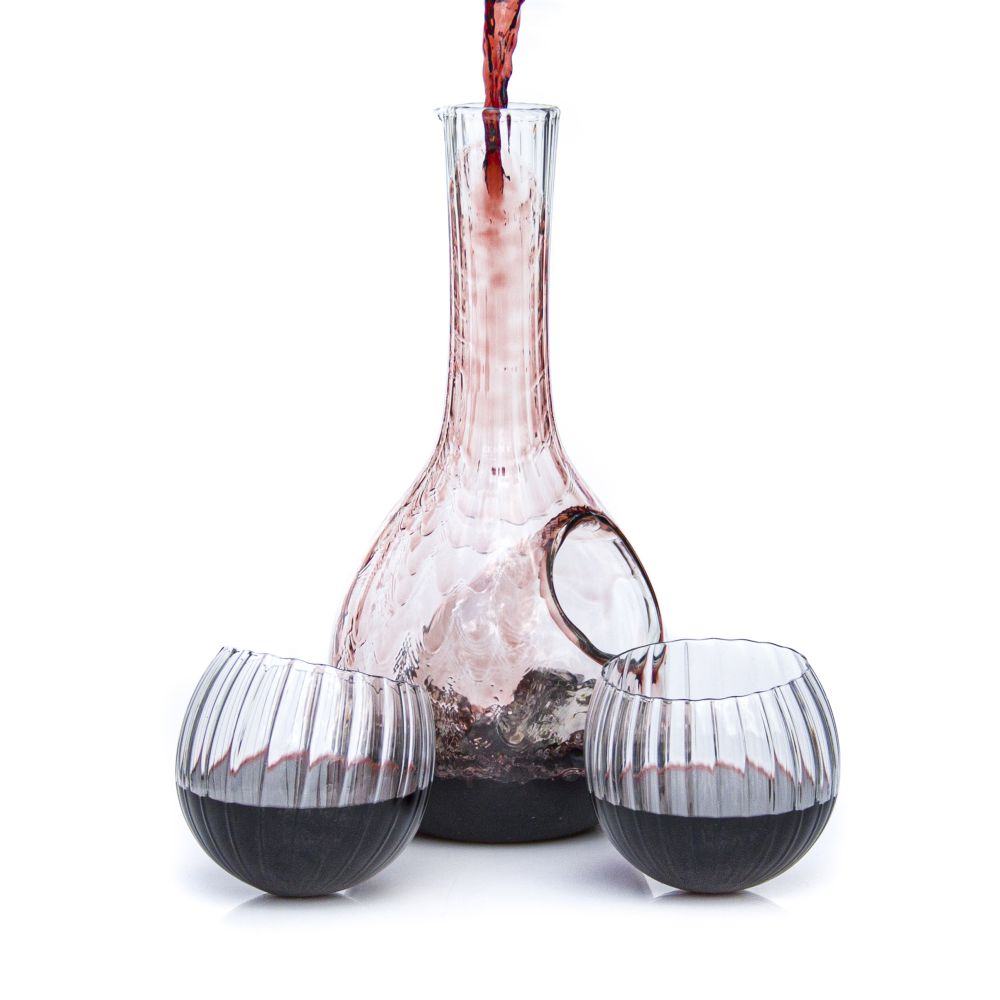 Optic Wine Cooler with 2 Rounded Optic Tumblers