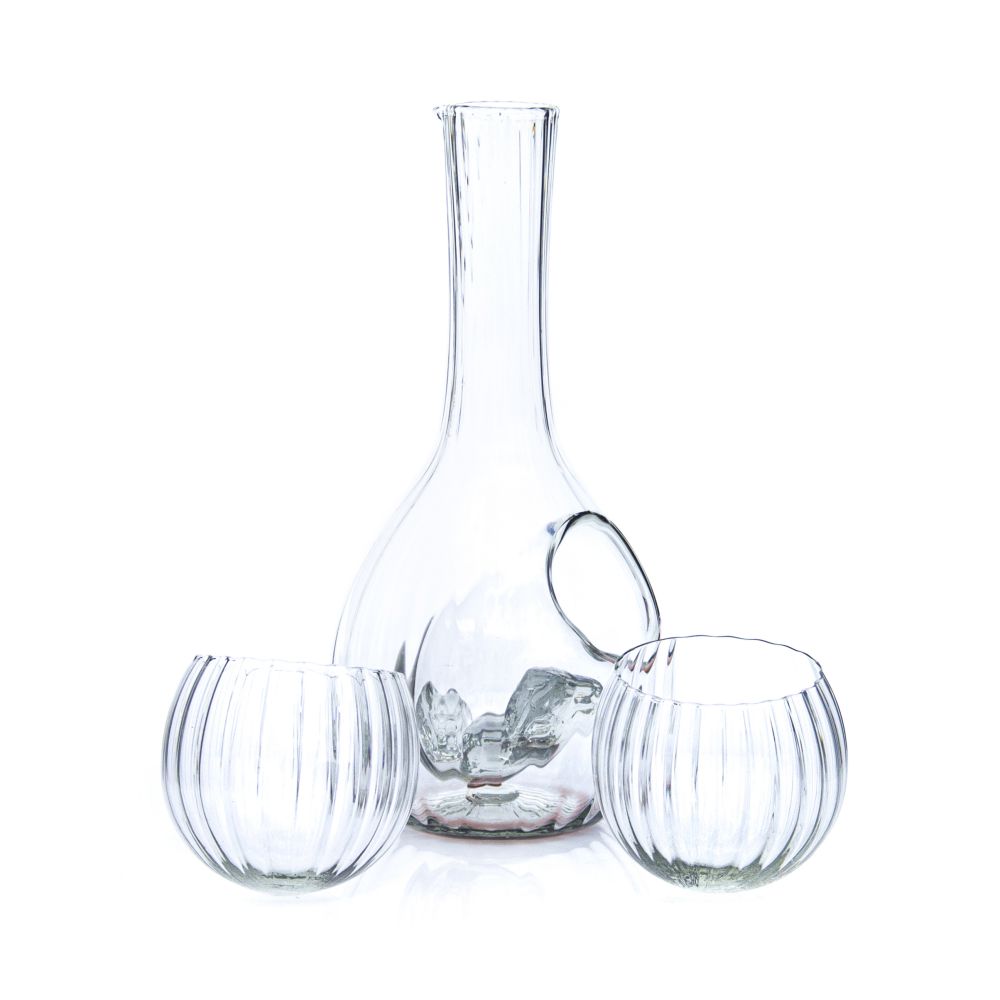 Optic Wine Cooler with 2 Rounded Optic Tumblers