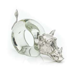 Pewter Rhino Napkin Ring