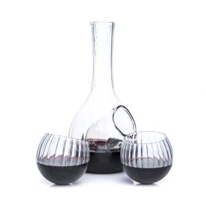 Optic Wine Cooler with 2 Rounded Optic Tumblers